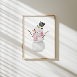 Póster Poster de nieve acuarela