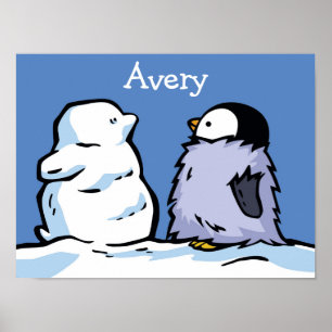 Póster Poster de Nieve de Pingüino