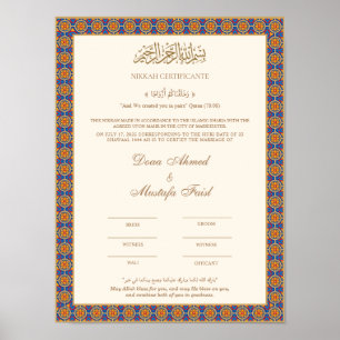 Póster Poster de nikahnama de oro