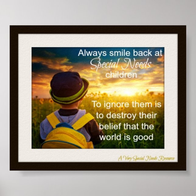 Póster Poster de niños con necesidades especiales de sonr (Frente)