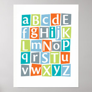 Póster Poster de niños de alfabeto colorido