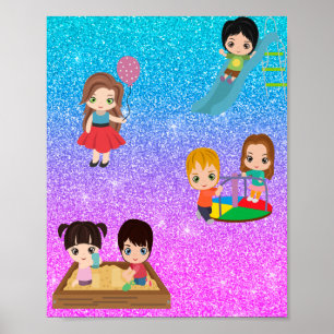 PÓSTER POSTER DE NIÑOS EN TIEMPO DE REPRODUCCIÓN