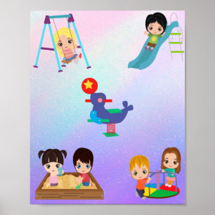 PÓSTER POSTER DE NIÑOS EN TIEMPO DE REPRODUCCIÓN