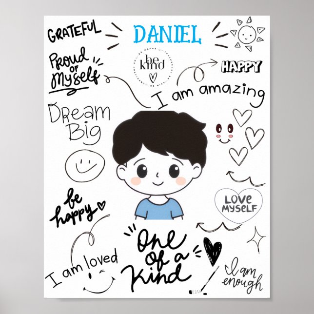 PÓSTER POSTER DE NIÑOS PERSONALIZADOS (Frente)