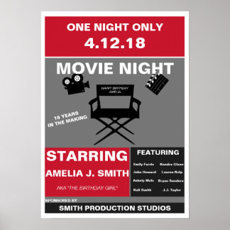 Póster Poster de noche de película