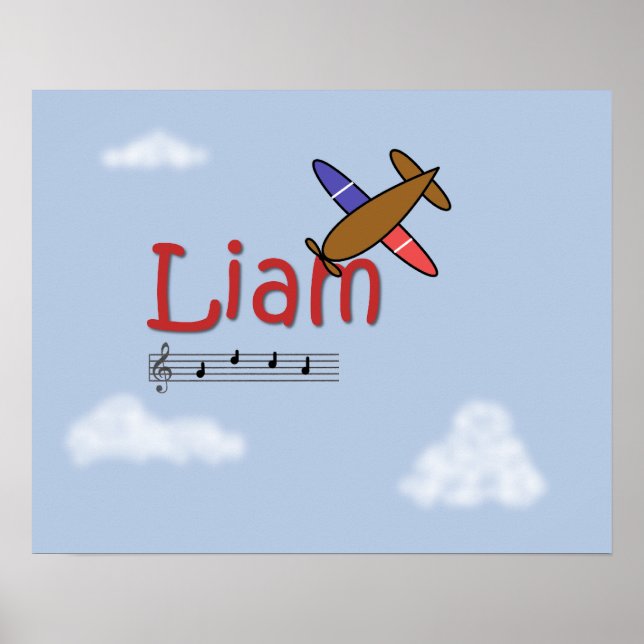 Póster Poster de nombre del avión Liam (Frente)