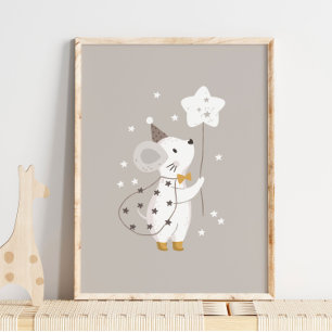 Póster Poster de nombre mágico del bebé estrella del rató