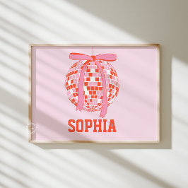 Póster Poster de nombre personalizado de Chica de disco p