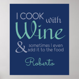 Póster Poster de nombre personalizado de cita de vinos