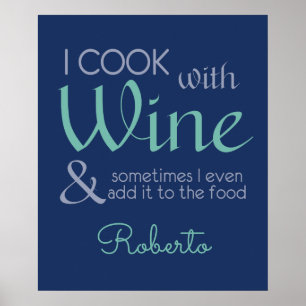 Póster Poster de nombre personalizado de cita de vinos