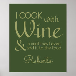 Póster Poster de nombre personalizado de cita de vinos