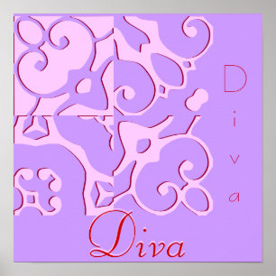 Póster Poster de nombres del diseñador de diva