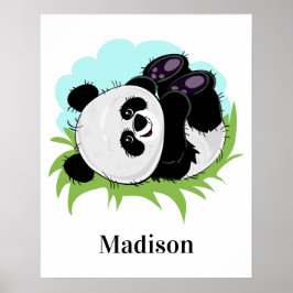 Póster Poster de nombres personalizados de Cute Panda