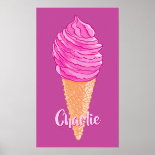 Póster Poster de nombres personalizados de Ice Cream