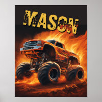 Poster de nombres personalizados de naranja Bull M