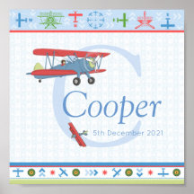 Poster de nombres personalizados del avión Aviator