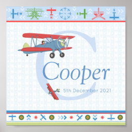 Póster Poster de nombres personalizados del avión Aviator
