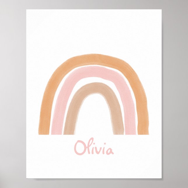 Póster Poster de nombres personalizados del Boho Rainbow  (Frente)