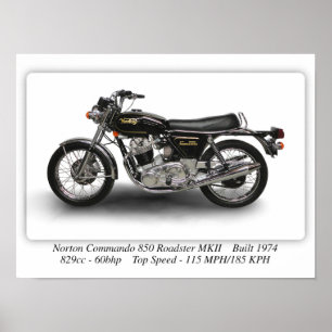 Póster Poster de Norton Commando 850 Roadster MKII - A3