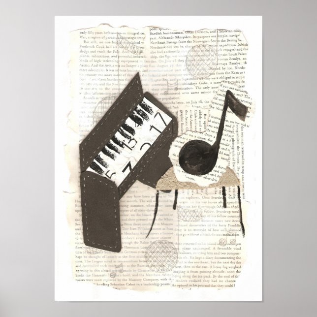 Póster Poster de notas musicales (Frente)
