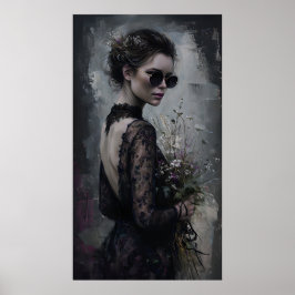 Póster Poster de novia oscura - Retrato de pared de moda 