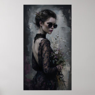Póster Poster de novia oscura - Retrato de pared de moda 