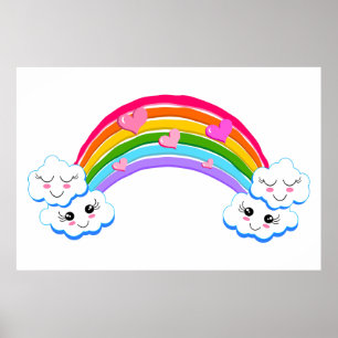 Póster Poster de nubes arcoiris