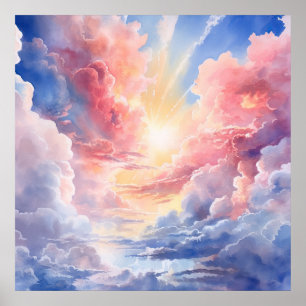 Póster Poster de nubes celestiales
