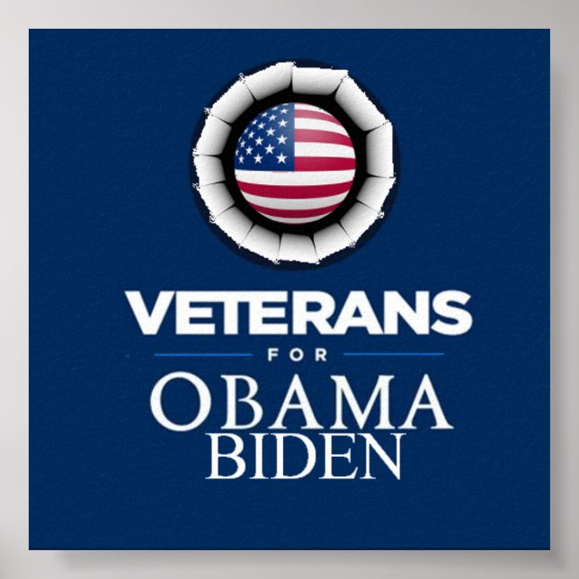 Póster Poster de Obama Biden VETERANS (Frente)