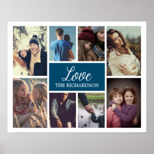 Póster Poster de ocho Collages de fotos personalizado