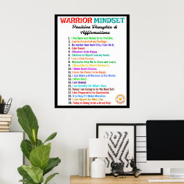 Póster Poster de oficina de afirmaciones - Mindset de gue