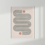Póster Poster De Olas Abstractas De Terracota De Mediados<br><div class="desc">Poster De Olas Abstractas De Terracota De Mediados Del Siglo</div>