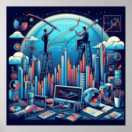 Póster Poster de operaciones bursátiles