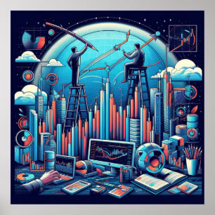 Póster Poster de operaciones bursátiles