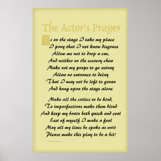 Póster Poster de oración del actor