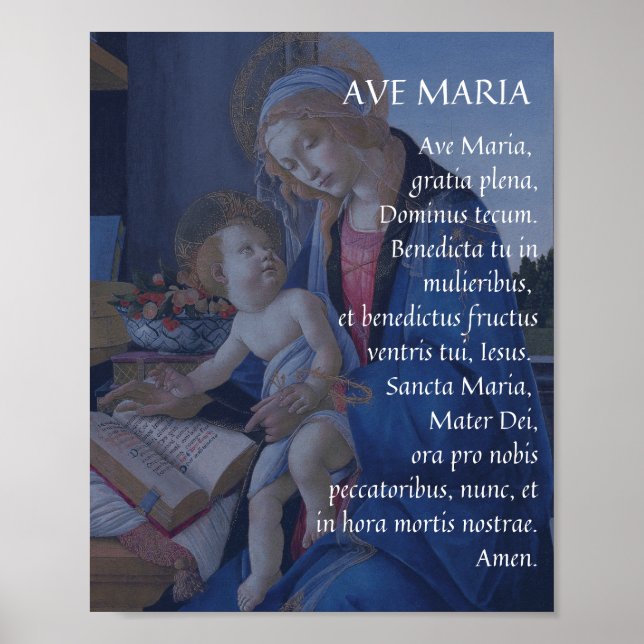 Póster POSTER de Oración Latina AVE MARIA (Frente)