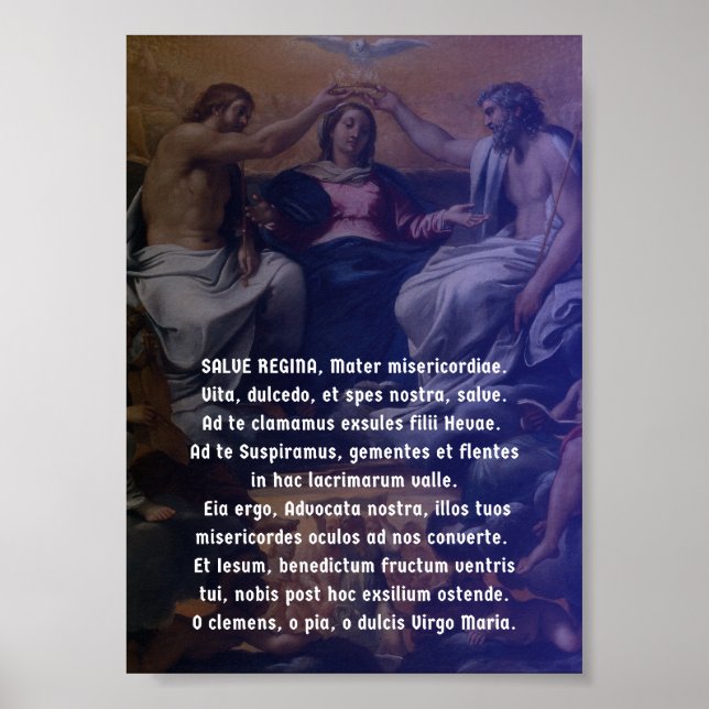 Póster Poster de Oración Latina de Salve Regina (Frente)