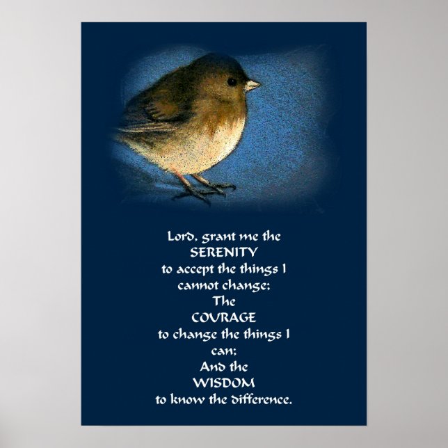 PÓSTER POSTER DE ORACIONES DE SERENIDAD CON AVES (Frente)