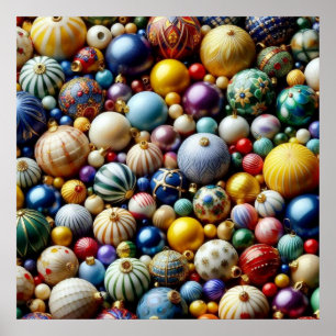 Póster Poster de Ornamentos de Navidad