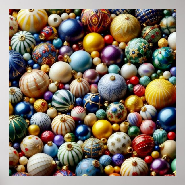 Póster Poster de Ornamentos de Navidad (Frente)