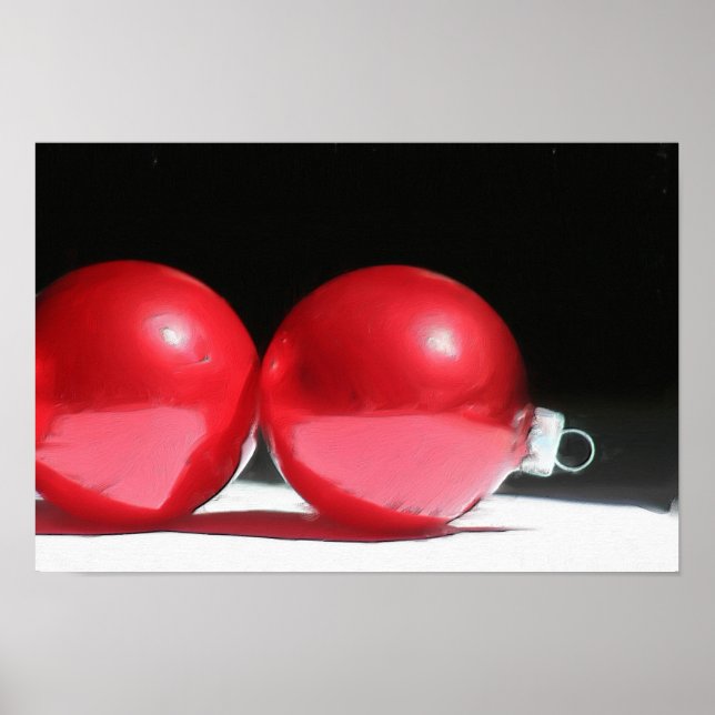 Póster Poster de Ornamentos de Navidad Rojo (Frente)