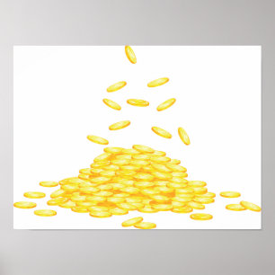 Póster Poster de oro de las monedas