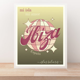 Póster Poster de oro elegante de la isla balear de Ibiza