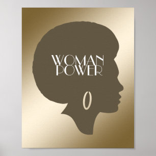 Póster Poster de oro metálico para mujeres fuertes