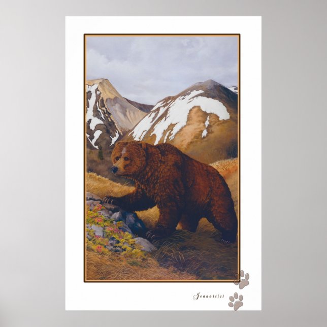 Póster poster de oso marrón (Frente)