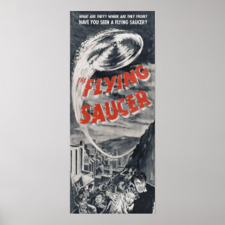 Póster Poster de OVNI de época - ¿Has visto un Saucer vol