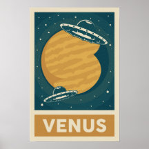 Poster de OVNI Venus Retro Galaxy