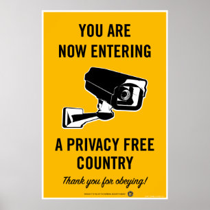 Póster Poster de país libre de privacidad