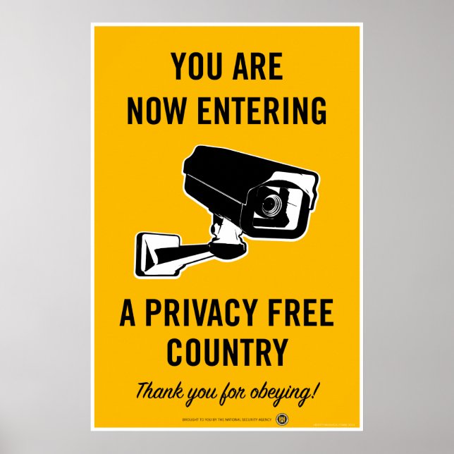 Póster Poster de país libre de privacidad (Frente)