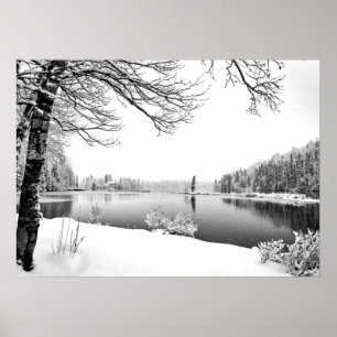 Póster poster de paisaje invernal